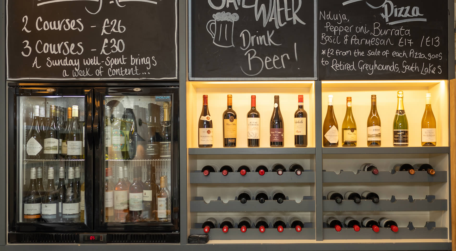 Good choice of wines at Hare & Hounds in Levens